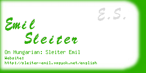 emil sleiter business card
